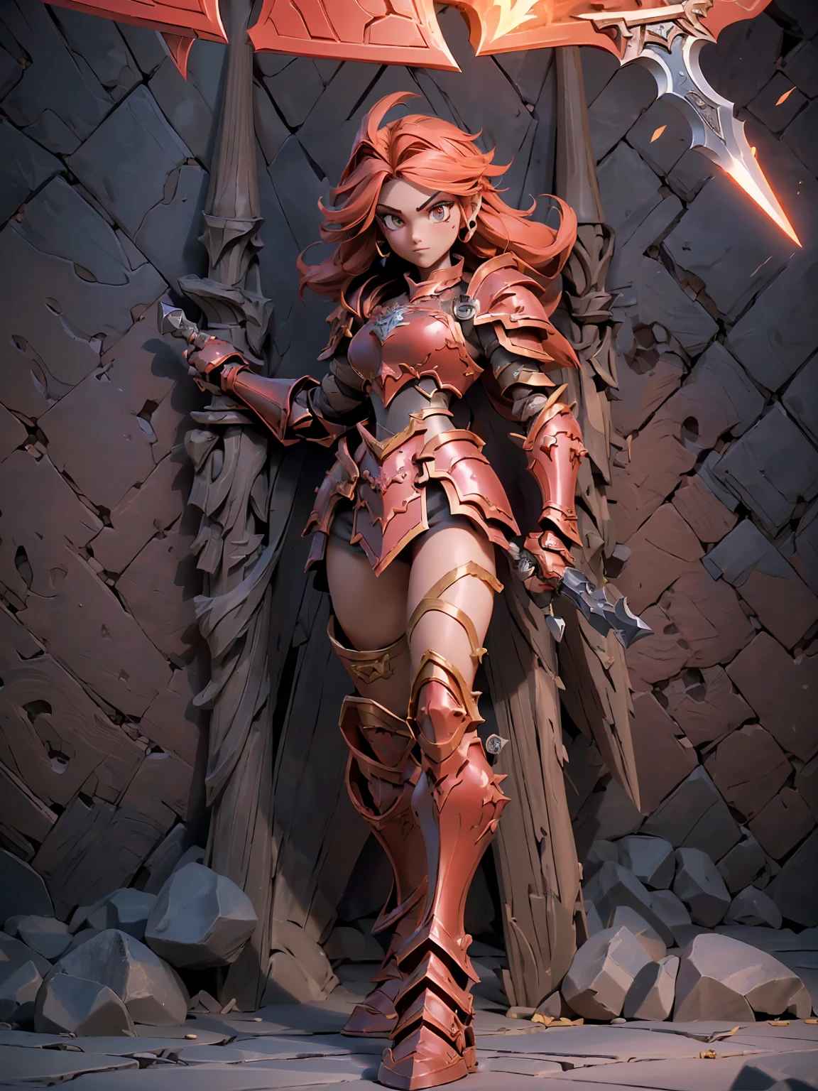 (masterpiece, top quality, best quality, beautiful and aesthetic:1.2), full body, SFW, extremely detailed, detailed face and eyes, detailed hands, cinematic light, depth of field, 1girl, seducing smile, solo, official, (full armored knight:1.4), black armor, makima, dark red hair, medium hair, ponytail hair, athletics body, cinematic lighting, dramatic lighting, dramatic atmosphere, hyper-realistic, high resolution, stunning contrast, high quality, best quality, 8k, 4k, intricately detailed, (amazing details:1.2), highly detailed skin, powerful presence, vibrant colors, (detailed eyes:1.2), striking eyes, (detailed background), (warzone on background, night, ruins), (dynamic angle:1.2), (dynamic pose:1.2)