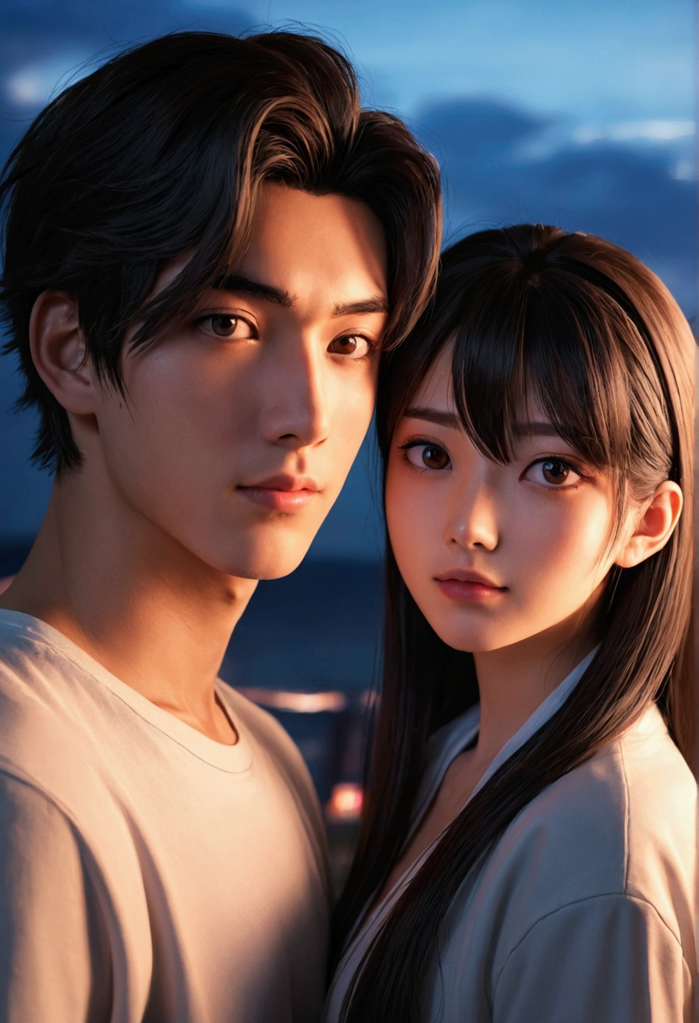 Dance、night、美少年2 people腰に手を回して抱き合う、Saying goodbye、Whispering something in each other's ears、Yokomuki、Angle looking down from directly above、Blonde Long Wave Hair、White lace blouse、Rose Necklace、Brown hair very short、Earrings、Rose Choker、White ruffled blouse、18th century European aristocratic costume、Digital illustration、High resolution、Beautiful Boy、2 people、A flurry of rose petals
、Gazing at each other、((Kiss))、2.5D illustration、Angle looking down from directly above、Dance、Focus on people、up、close distance
