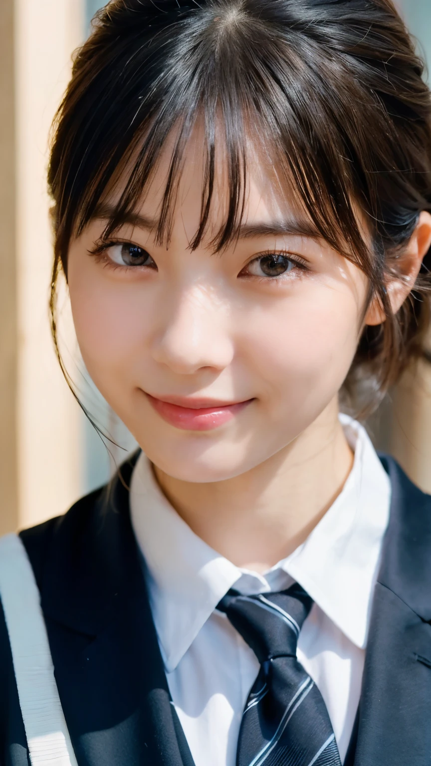 (Highest quality,masterpiece:1.3,Ultra-high resolution),(Very detailed,Caustics,8k),(Realistic:1.4,RAW shooting),A girl dressed as a butler,Japanese,boyish,smile,20-year-old,Short black hair,Glasses,Looking into the camera,Inside the Western-style building,Waist up shot,front,Face Focus,Face close-up,(Warm Light),Professional Writing