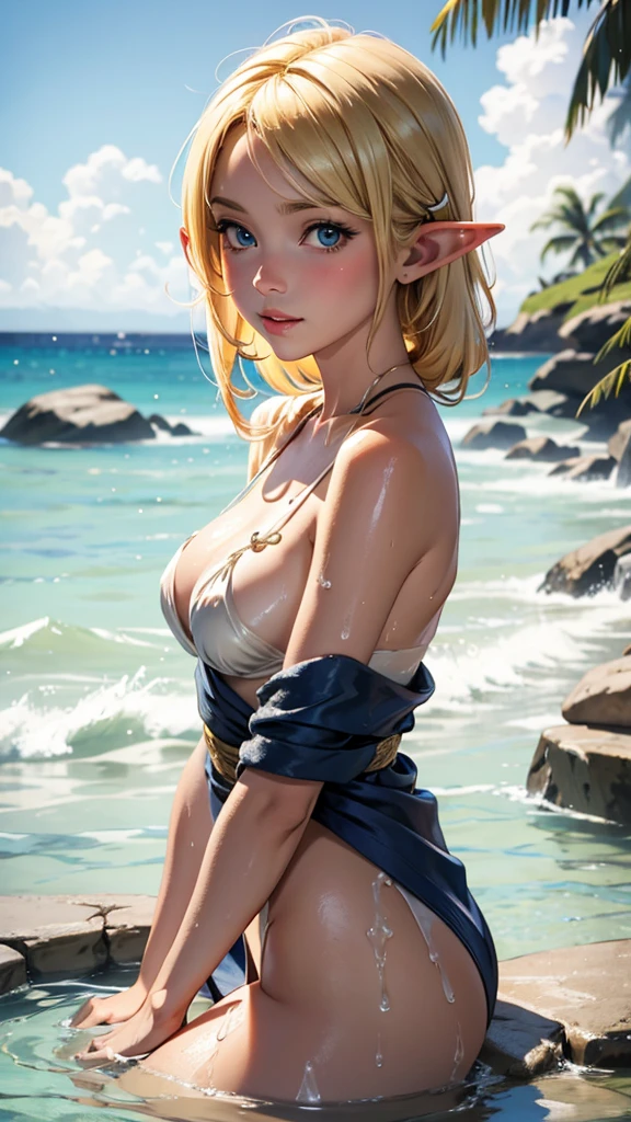 Blonde,Elf,Summer bath