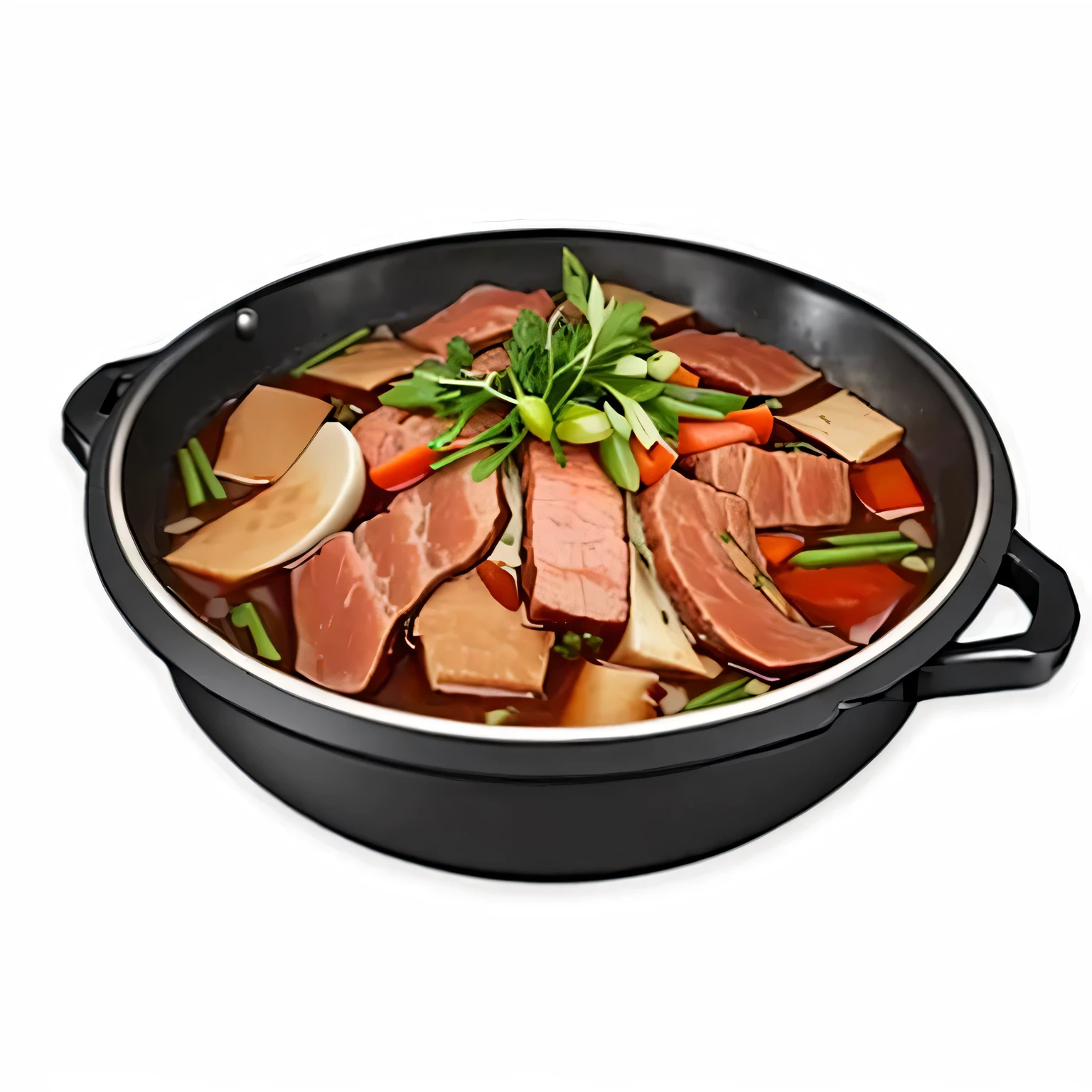a close up of a pan filled with Meat and vegetables, cooking it up, Meat factory, Meaty, pork Meat, cooking, stew, Meat, cooked, pot, gourmet cooking, Meat texture, pot-bellied, help, mouth watering, 牛Meat, boiling, cooked to perfection, Sauce, 生猪Meat, unknown, Clay