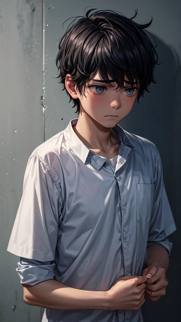 Sad boy in the dark
