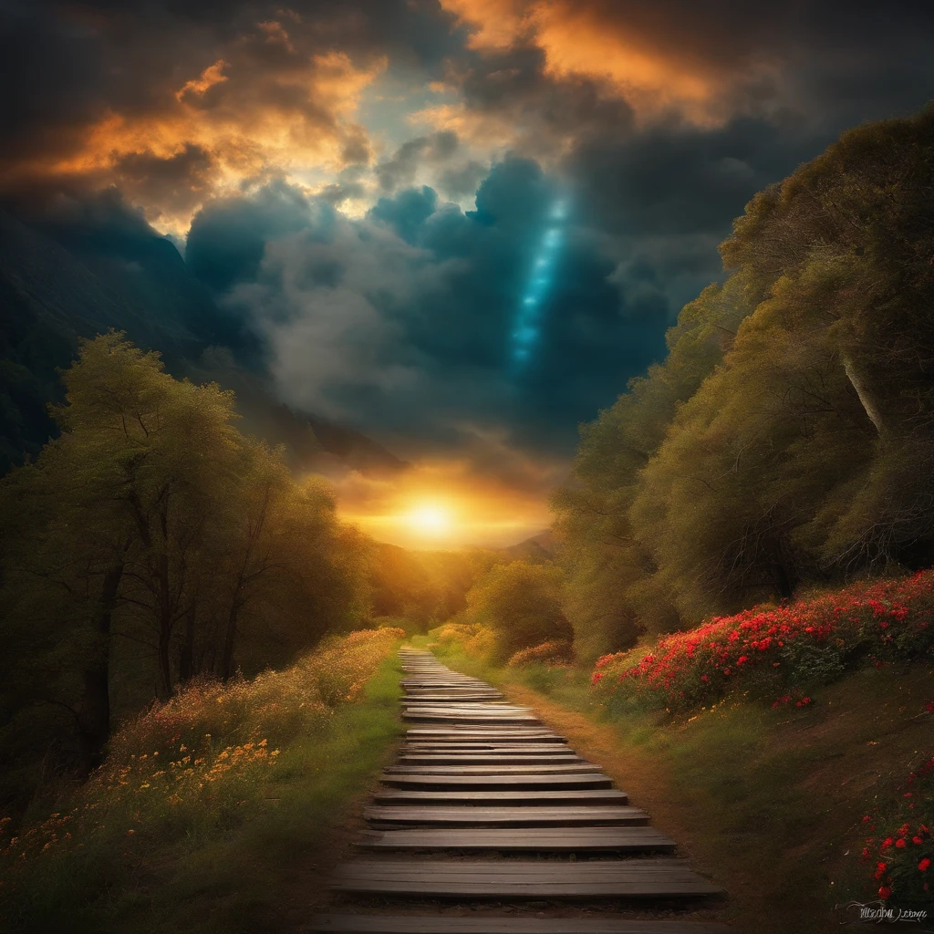 Create an image for a Christian channel on WhatsApp....which represents the path to heaven