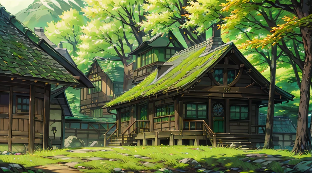yuichiro hyakuya girl, (WithoutFear:1), 1 girl, black hair, green eyes, brown coat, gray armor, elves, sylvan, green shield, green cloak, dark brown gloves, forest, white fur trim, anime, standing, good quality, portrait, looking at viewer