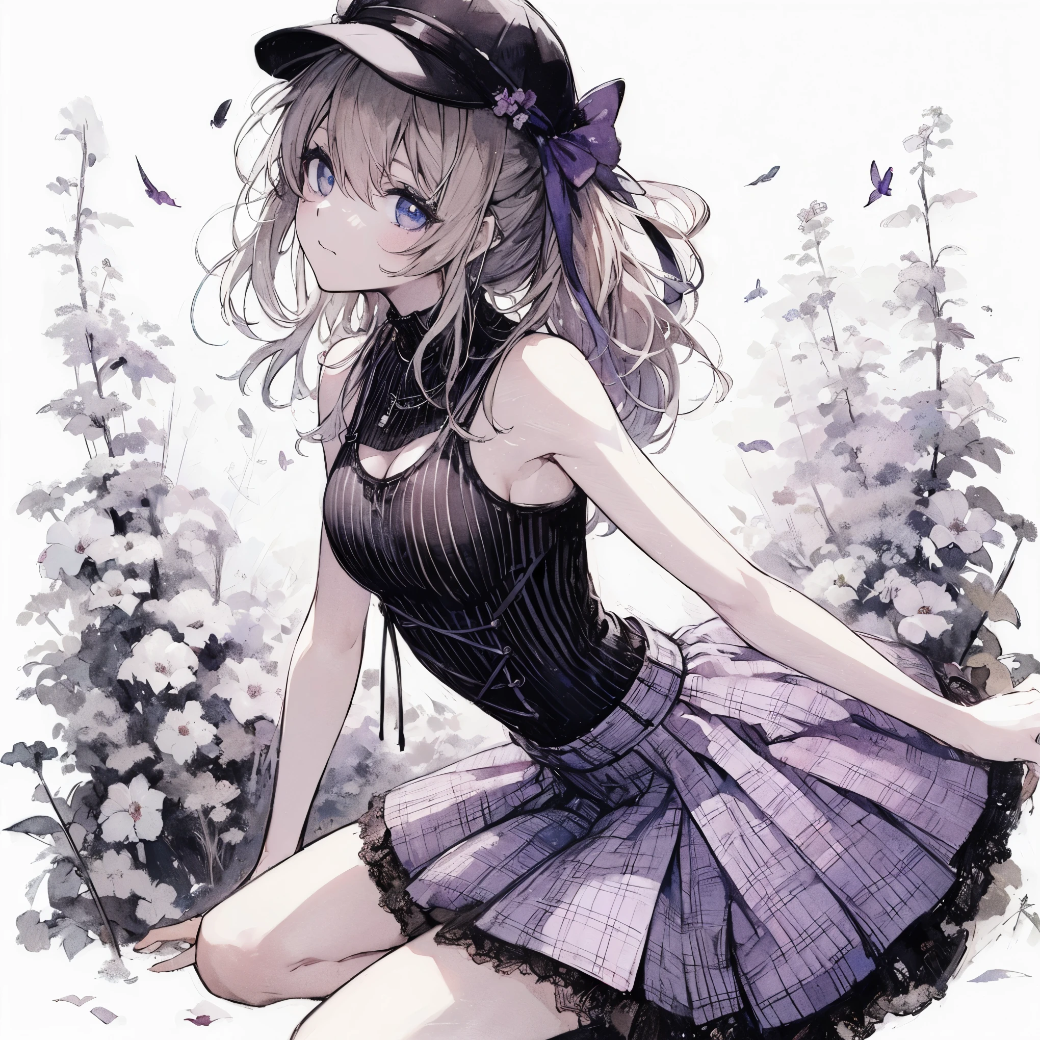 Official art using high-quality hand-drawn watercolor sketch techniques. (best quality,4k,8k,highres,masterpiece:1.2),ultra-detailed,beautiful detailed eyes,A girl with beautiful eyes, everyone, beautiful anime girl, cute anime girl, smooth anime art, anime style, elegant colors, soft lighting, delicate beautiful eyes, very coquettish, (beautiful large breast:1.2), (correct hands:1.2),