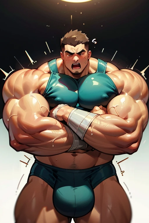 Hyper muscular sweaty young male college student wearing a tight crop top that says JOCK-U on its front and staring blankly ahead with open mouth as he stands behind a sweaty thin man growing into anther muscle jock and repeats hypnotic reinforcement triggers in a room lined with screens projecting hypnotic spirals. Bigger muscles. Dumber. IQ drain. Bro. Big biceps. Big triceps. Big traps. Big lats. Broad shoulders. Big meaty hyper pecs. Hyper swollen crotch bulge. Hypnosis. Hypnotized. Brainwashed. Brainwashing. Jock conversion. Jock assimilation. "All must grow big buff and dumb. Big dumb jock bro, ... you will become.... Must be dumb.... Bigger and bigger.... Dumber and dumber.... Big and buff.... Just can't think .... Cause thinking's too tough.... Huhuhuh...." Open mouth. Blank stare. dimwit. Musclehead. Meathead. Dumb jock making more dumb jocks by whispering in their ears to hypnotize and assimilate them. Colored.