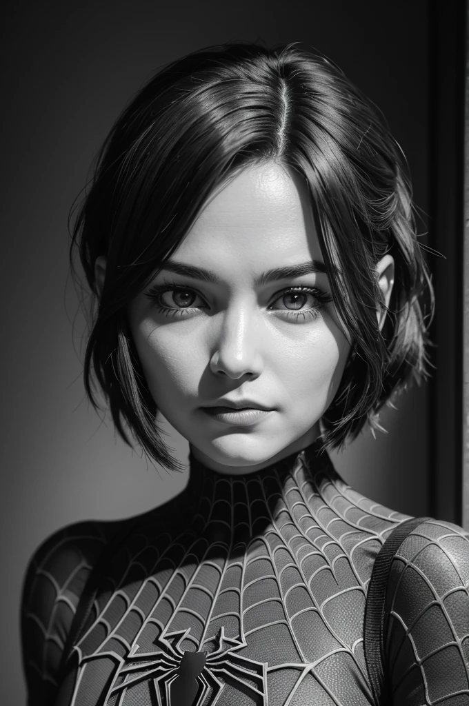 A photograph of Spider-Man, without mask, the 20s, bonitas, face detailed, looking at the camera, portraite, 8k hd, high qualiy
