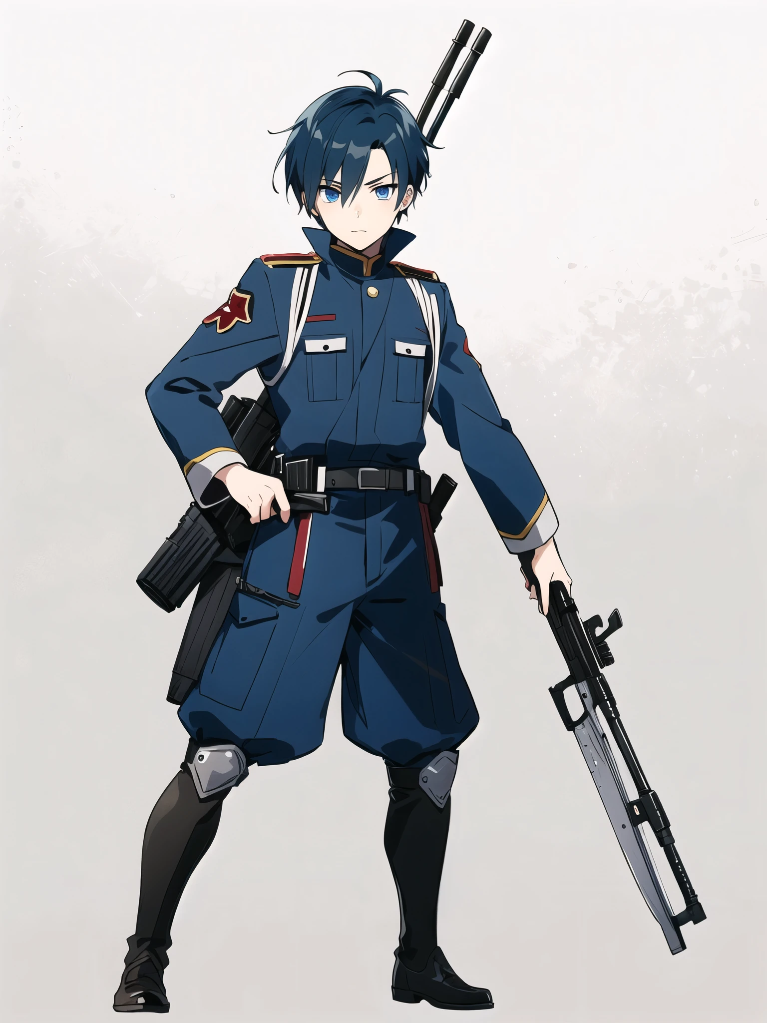 Anime boy cool cute skin white soldier and weapon gun