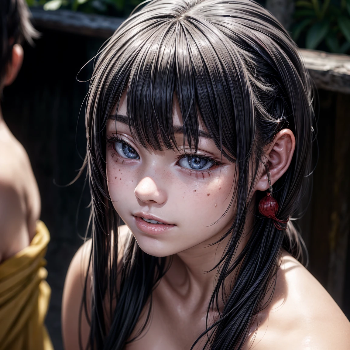 hyper realistic, ((realistic skin)), ((realistic japanese  girl )),  ((young japanese girl)), ((bad crooked teeth)) 