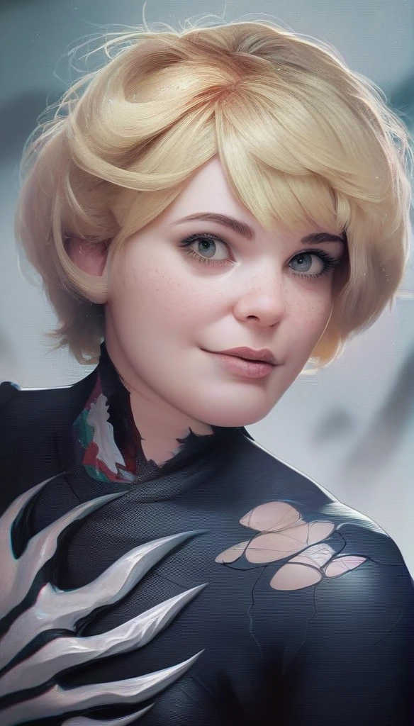 1girl, Heather Mason (Silent Hill 3), blonde hair, short hair, venom vespid clothes, ((high resolution, masterpiece, highres, photorealistic, cute face, perfect ilumination))