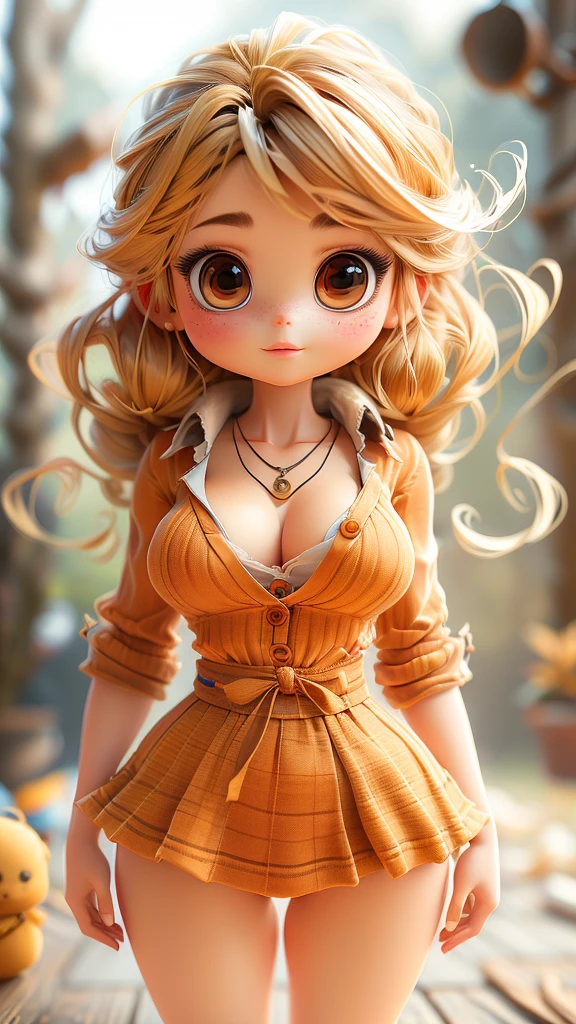 a woman round neck blouse and saree, heading in or out the door,,big cheeks, curvy, hourglass figure, swooping breasts, deep cleavage, open arms, sexy armpits,big penis, nipples, ass, necklace, (cinematic:1.3),a close up of a doll on a skateboard wearing a yellow hat, cute cartoon character, cute digital art, cute cartoon, cute and lovely, cute pocelain doll, cute cartoon style, cute kawaii girl, cute anime girl, lovely and cute, cute art style, render of a cute 3d anime girl, adorable digital painting, cute character, with yellow cloths,