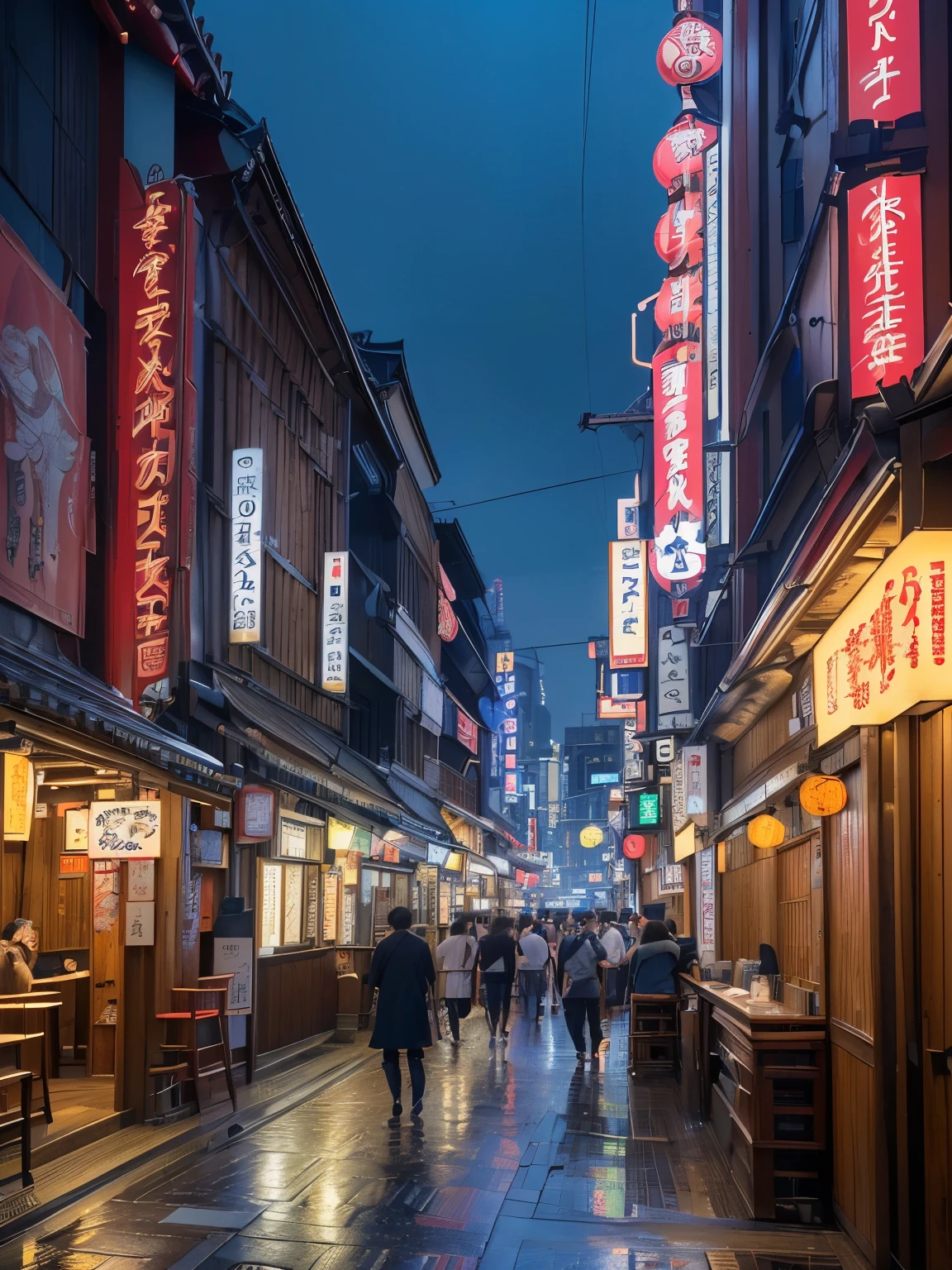 (masterpiece:1.2, Best Quality:1.2), 8K wallpaper, cinematic lighting, professional lighting, ultra High resolution, hyper realistic photograph, RAW photo, ((ultra realistic exterior of Dotombori Bar & pub street, ultra detailed exterior of Izakaya & night pub district, night view, Dotombori area, in Osaka)),