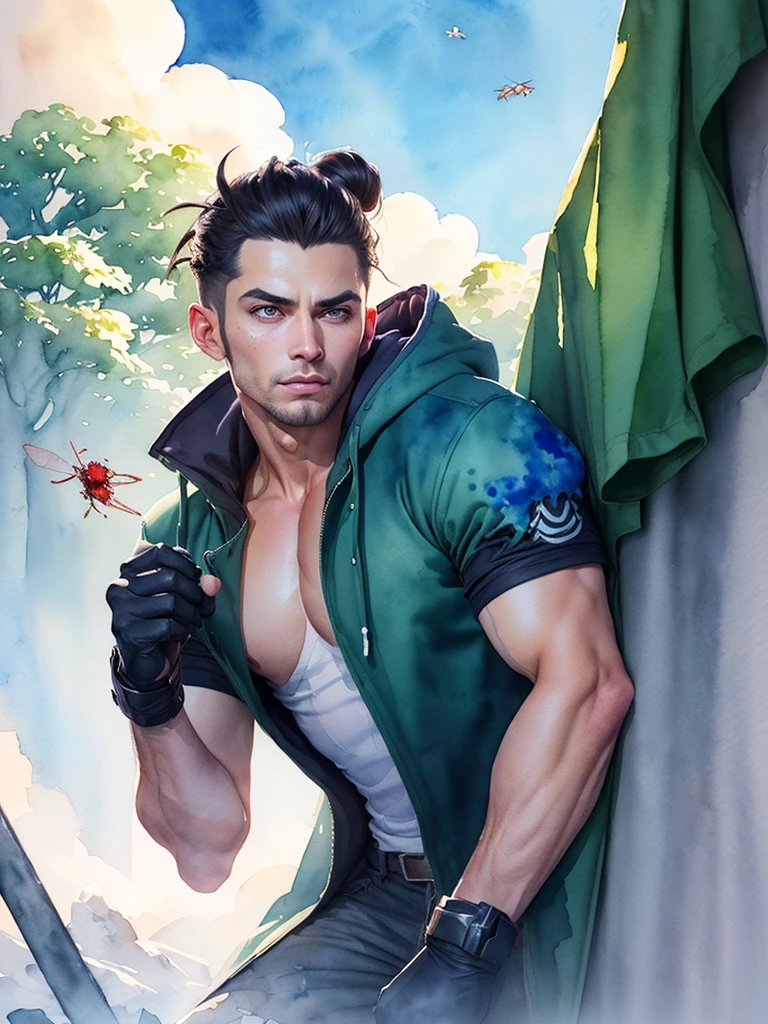 (estilo de desenho animado:1.2),  (best quality,4k,8k,highres,masterpiece:1.2),ultra-detailed,realistic,professional,(portraits,concept artists),vivid colors,sharp focus,(landscape:1.1),HDR,studio lighting,(black hair:1.1),(purple eyes:1.1),muscualr,strong body,trained,suit ...(best quality, masterpiece, highres, soloby Kenket, by totesfleisch8, (by thebigslick, author：Silver Fox 5213:0.8), (By Syuro:0.2), ((Best quality)), ((masterpiece)), 8k (detailed), perfect proporcions, ((halfbody)) he is a handsome vampirenight skyMasterpiece, 8K, Perfect ligthing, , Adult, Male, view the viewer, Cinematic lighting, Cowboy shot, single hair bun, (Green winter coat), (Green clothes), ((Clothes made from leaves)), Pointy ears, Blue eyes, (A detailed eye:1.2), Blush, shrunken, Air flight, (fly in sky:1.8), Clouds, winter, Snow, forest, Island,, (Uploaded on e621,8K, RAW photo, high resolution,High quality), ((Masterpiece)), Female, (Wear a shirt and a bottomless pit), (Front view), (Cinematic lighting), back lit lighting, (shaded), Detailed background, by Dagasi, (By personalami), [author：ruanjia], Photorealistic, Hyperrealistic,, portrait, looking at viewer,, solo, lying on back, (Albedo from Overlord:1.5),(sexy maid:1.2),(magical forest:1.2),(cutesexyrobutts:1.2),(RossDraw 2.5:1.4),(KDA:1.4),(WLOP:1.4),(Sakimichan:1.4),(watercolor:1.6),
