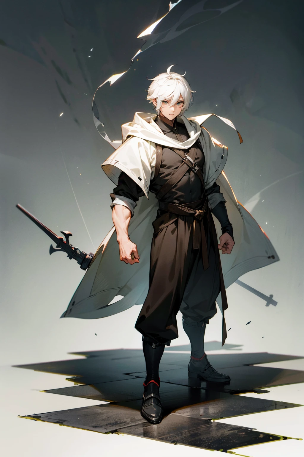 Masterpiece Quality, Perfect Generation, Sclera, Detailed Eyes, , Clothing, Calm Expression, , Dark Cave Background, Full Body, facing viewer, Standing , , ,, , combat clothing, , random color hair, random style, Random Eyes, Muscular, , , male, , strong, confident, Extremely Tall, Fat, Heavy, Hammer,
