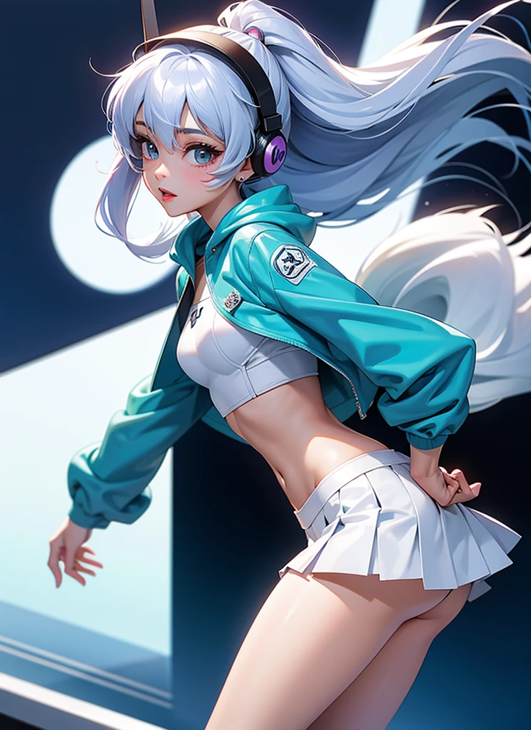 (La Highest quality,High resolution,Super detailed,Actual),Ariana Grande resembles Rei Ayanami with her medium straight hair, Wearing a white pleated mini skirt and streetwear headphones, Passion Blue Hoodie, It&#39;s written on my chest: &#39;Future Funk&#39;, In a vibrant, futuristic cityscape lit by neon lights.More detailed 8K.Unreal Engine:1.4,超High resolution,La Highest quality:1.4, Realistic:1.4, Skin Texture:1.4, masterpiece:1.8,First Job, Highest quality,Object Object], (Detailed facial features:1.3),(Correct Proportions),(Beautiful Blue Eyes:1.4 ),  (Cowboy pose), (Finger details :1.4), ,( Cyberpunk 2.1), (Cute Style:1.4), (Background: Stone wall alley, Tokyo :1.4), (Perfect Anatomy :1.4), (Mostrando Panties White :1.4) {{{{{nsfw}}}}realistic{{{ Hatsune Miku}},{nurse}{{{{{amazing quality,great quality, very aesthetic,}}}}}}}}ai-generated{{{{{{{{{{Anal Sex}}}}}}},Clear and beautiful pussy juice, beautiful and perfectly structured vagina and clitoris