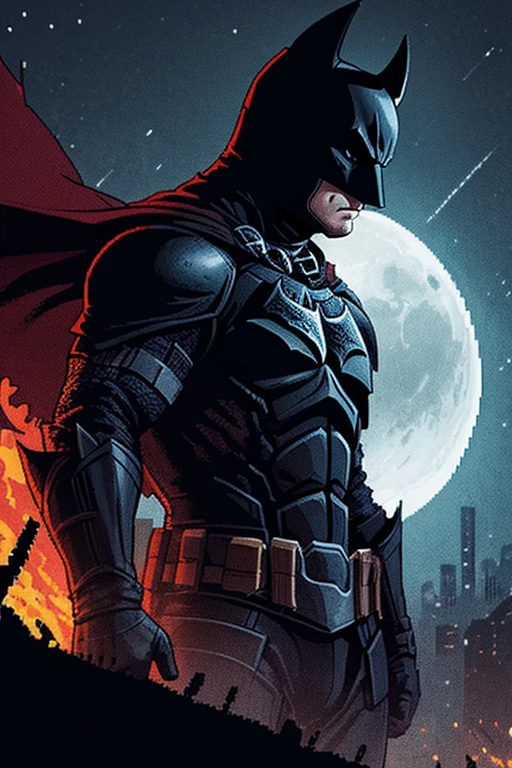 dark knight, night, pixel art