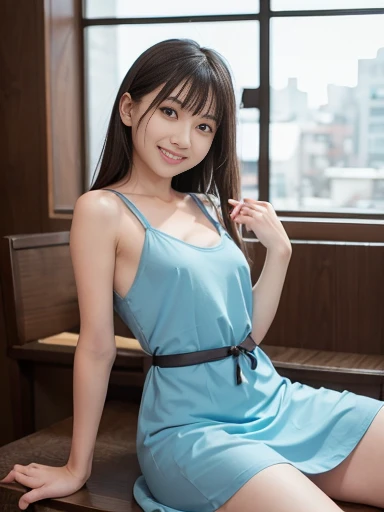 Japanese female, a lot of details, (underweight), detailed black hair, beautiful detailed hair, super fucking beautiful, delicate beautiful face, complex details beautiful and delicate eyes, perfect hands, (flat chest best quality:1.5), perfect and delicate limbs, detailed skin, best quality, ultra-detailed,(cheerful grin:1.5),
bar, still life photo, sitting, (PaleTurquoise heavy long night dress) , (piercing, in the bar), with a sofa, chill atmosphere, full body shot, ground-level shot, (soft lighting:1.2)