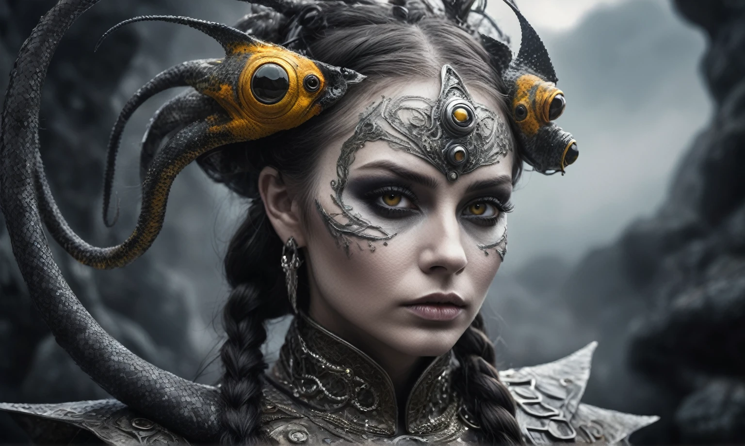 graphite old witch,after a psychiatric clinic,battlefield,winter,intricate landscape,slate grey atmosphere,glare eyes,film grain,,faded,snake eyes extremely detailed, high detailed eyes,16k resolution,RAW, Nikon Z9,full-body-shot,view from height,vampire,babygirl,native african,,jealous,another world,ring of truth,French Braid with a Twist,view from height,once pretty face,eyebrow up,full body shot,ominous landscape,glate gray atmosphere,full body length shot,nerd graphite Alien Entity,native africa slave ,azctec Finnish Lapland,Cinematic,soft colors, Technicolor,natural skin textures, hyper realism, hyper detailed,Extremely detailed,High contrast,Masterpiece,Realistic,Ultra Detailed, intricate details,realistic humid leather,extremely intricate details,Epic Realistic, cinematic style, irina yermolova,high contrast,hdr,extremely detailed, [deep night landscape],masterpiece, intricate details, eyes extremely detailed, high detailed eyes,8k resolution,retina, Nikon Z9,orc,Egypt, Pisces, transition between two art styles,full body length, Double contact, X-ray, Creative, vivid light, fantasy, Abstract, Surrealism, super detailed, high resolution,insanity national folk wear,skin almost translucent, gothic elements,Mestichino,Light particles,chaos,starfish's leather,"(The best lighting, dark, dramatic), terror.),(fish eyes, A Modern flat toon Crazy whit a Big ONE a Only Eye Robot USSR , and helmet Style, tongs in hands, Tv head, pinhead, camouflage Yellow White Pink Rusty, Ambient in a meteorite crater super detailed,