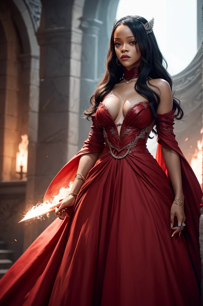 An image of Rihanna as if she were a Targaryen princess from George R&#39;s book Fire and Blood. R. Martin