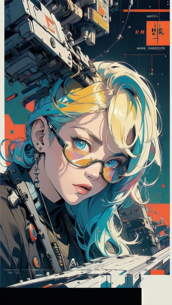 (((masterpiece, highest quality))),(((solo:1.2))),(((1girl:1.2))),32k wallpaper, very detailed, poster, vintage science fiction,(((((geometric cinematic movie poster))))), ((bauhaus)),(shape),(((abstract))),(mid century modern),movie poster,(((((portfolio))))),(((((Close-up))))),(((((bust up))))),((((more various angle)))),((((highlight)))),Vast landscape,((((heterochromia)))),(((complete. detailed face))),((((Extremely talented)))),(((((most complecated futristic machine))))),(Colorful color scheme),(((detailed unlimited mechanic goggle)))