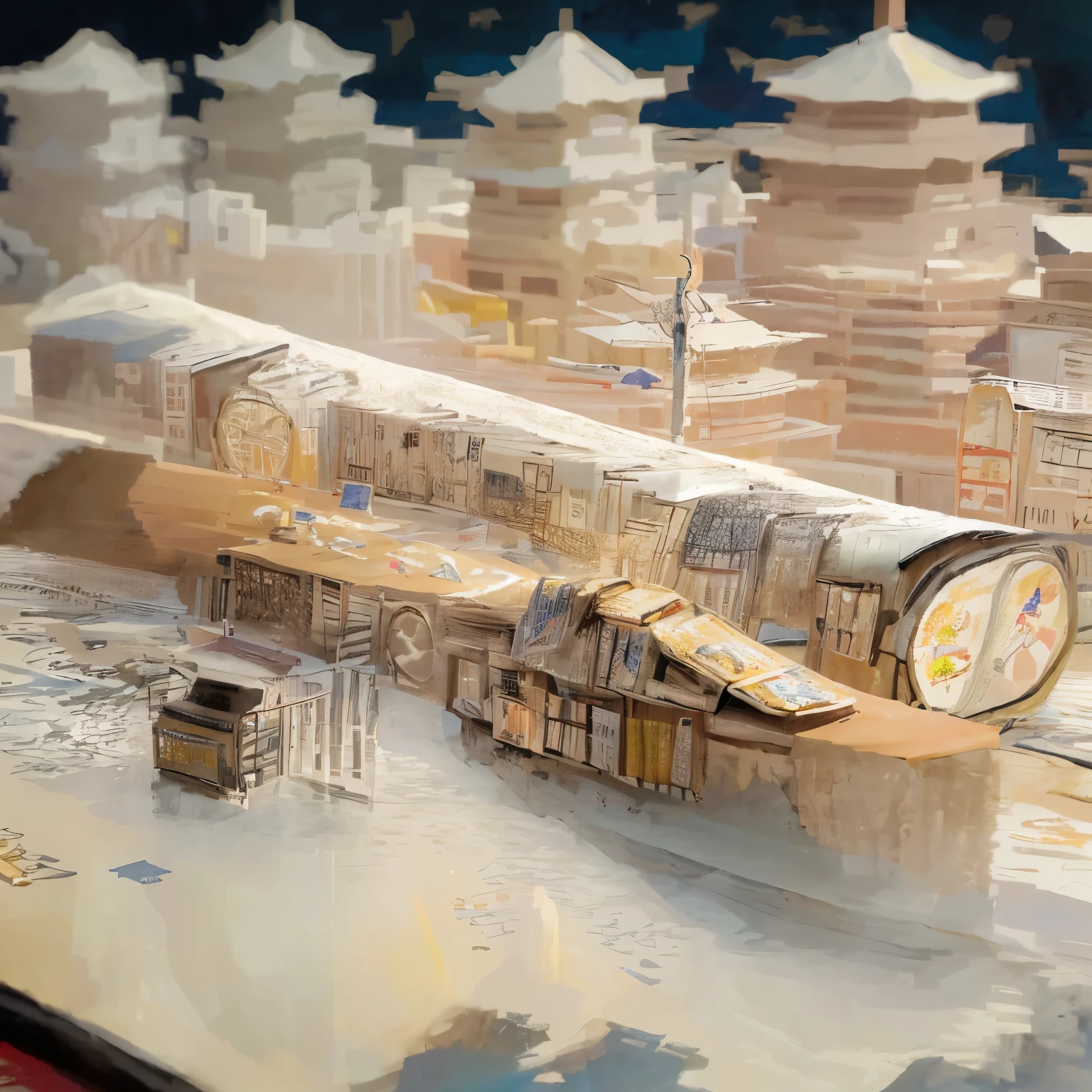 There is a paper-cut of a Chinese city,There is a large scroll on it.,The scroll is a thousand gold prescription, Beautiful rendering of the Tang Dynasty, Stunning detailed pictures, Complex 3d illustration, Highly detailed 3D art, Exquisite and perfect art, High Detail Art, Amazing wallpapers, Paper plastic art, Paper art, Complex and detailed 8k, Detailed digital 3D art, Extremely sophisticated and complex, A masterpiece of art