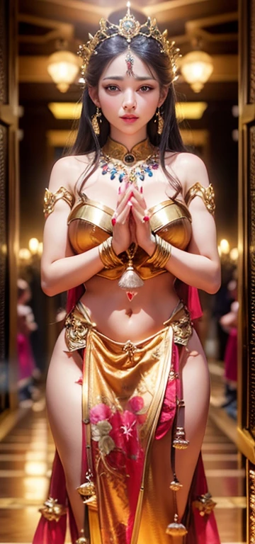 8k, masterpiece, RAW Photos, Highest quality, Realistic, 非常に精細なCG Unity 8k壁紙, Written boundary depth, Cinematic Light, Lens flare, Ray Tracing, (Very beautiful face, Beautiful Lips, Beautiful Eyes), Exquisitely detailed face, ((Highly detailed skin)) One Girl, In the Dark, Deep Shadow, Attractive Russian Model、Born in Lee, ((View your viewers)), (Captivating smile), (Blurred Background), (Large Breasts:1.5), Earrings, bracelet, necklace, Clear Eyes, castle room, Holding a sword, Front shot, (Pale skin), I'looking forward to it, (Big eyes), ((Upper Body Shot)), (Camel Toe, shape), ((Nice (Gold Metal Bikini Armor) white cape design:1.5)), (Umbilical cord prolapse:1.5), Light blonde hair, (ponytail), ((Captivating smile)), ((Camel Toe)).