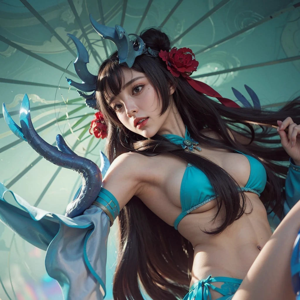 close up of a girl or woman (K-Pop idol), detailed hair , big booobs , shadowbringers cinematic, 4 k detail fantasy, a beautiful fantasy empress, game cg, xianxia fantasy, xianxia hero, 2. 5 d cgi anime fantasy artwork, cinematic goddess close shot, ruan jia and artgerm, wow 4 k detail fantasy, hyper-detailed fantasy character, high definition, hyper- detailed,perfect, fantastic, detailed facial and body skin texture, detail vagina (pussy), detail eyes, detailed everything, hyper realistic.