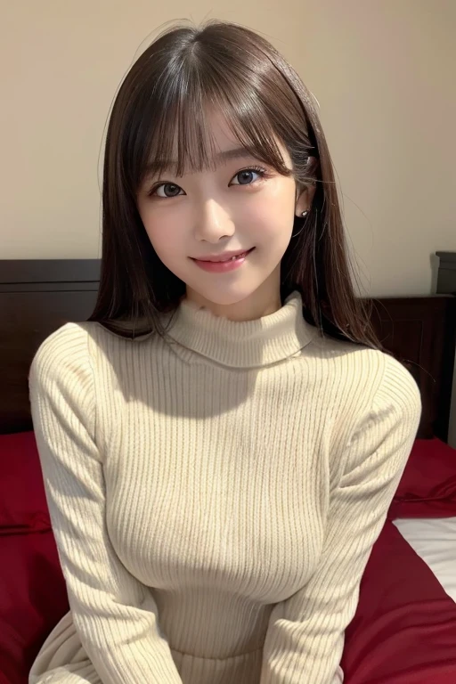 Mocha long sleeve knit dress