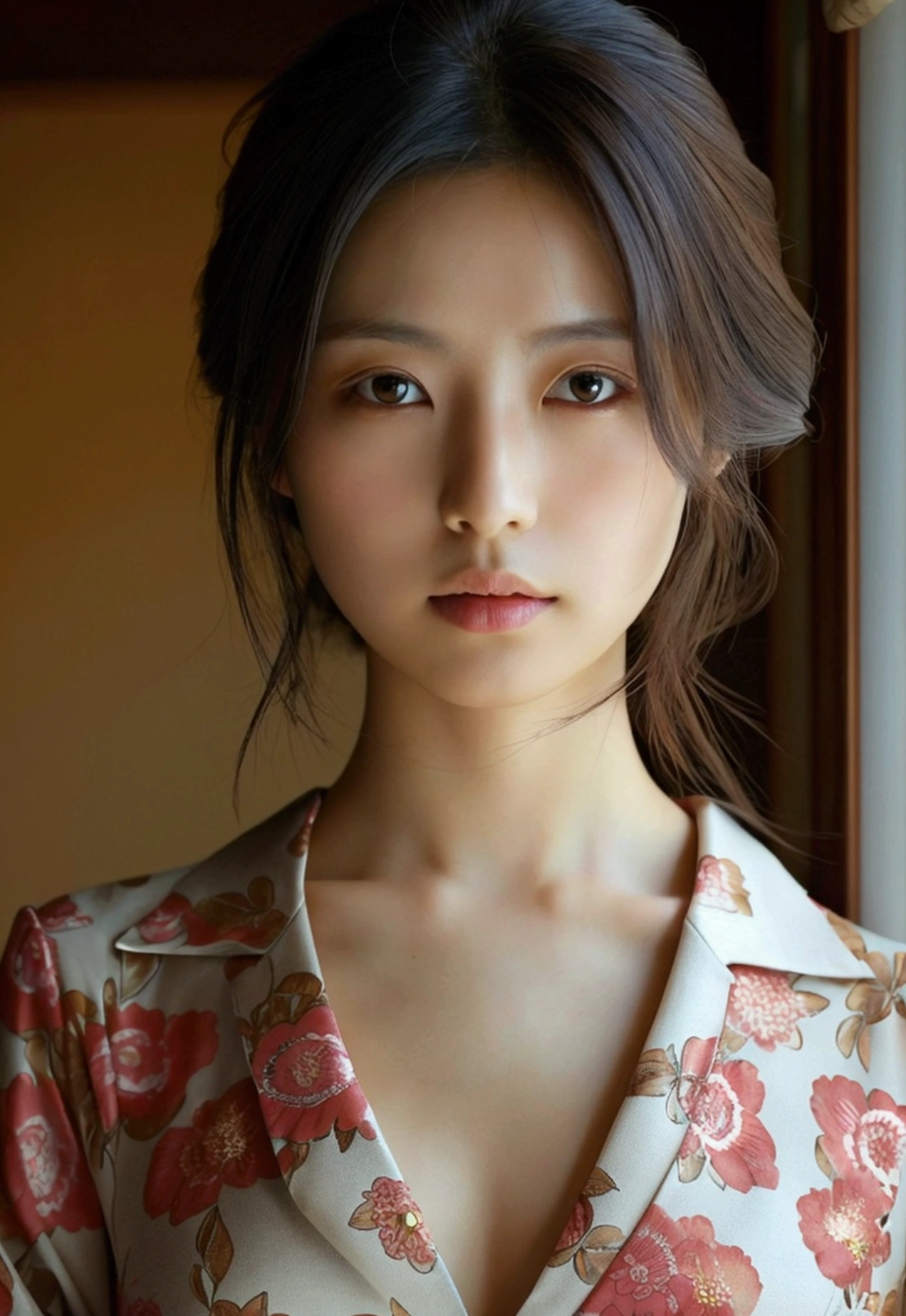 Japanese women、Clothes that do not expose skin、Close-up of face and chest、Medium Hair
