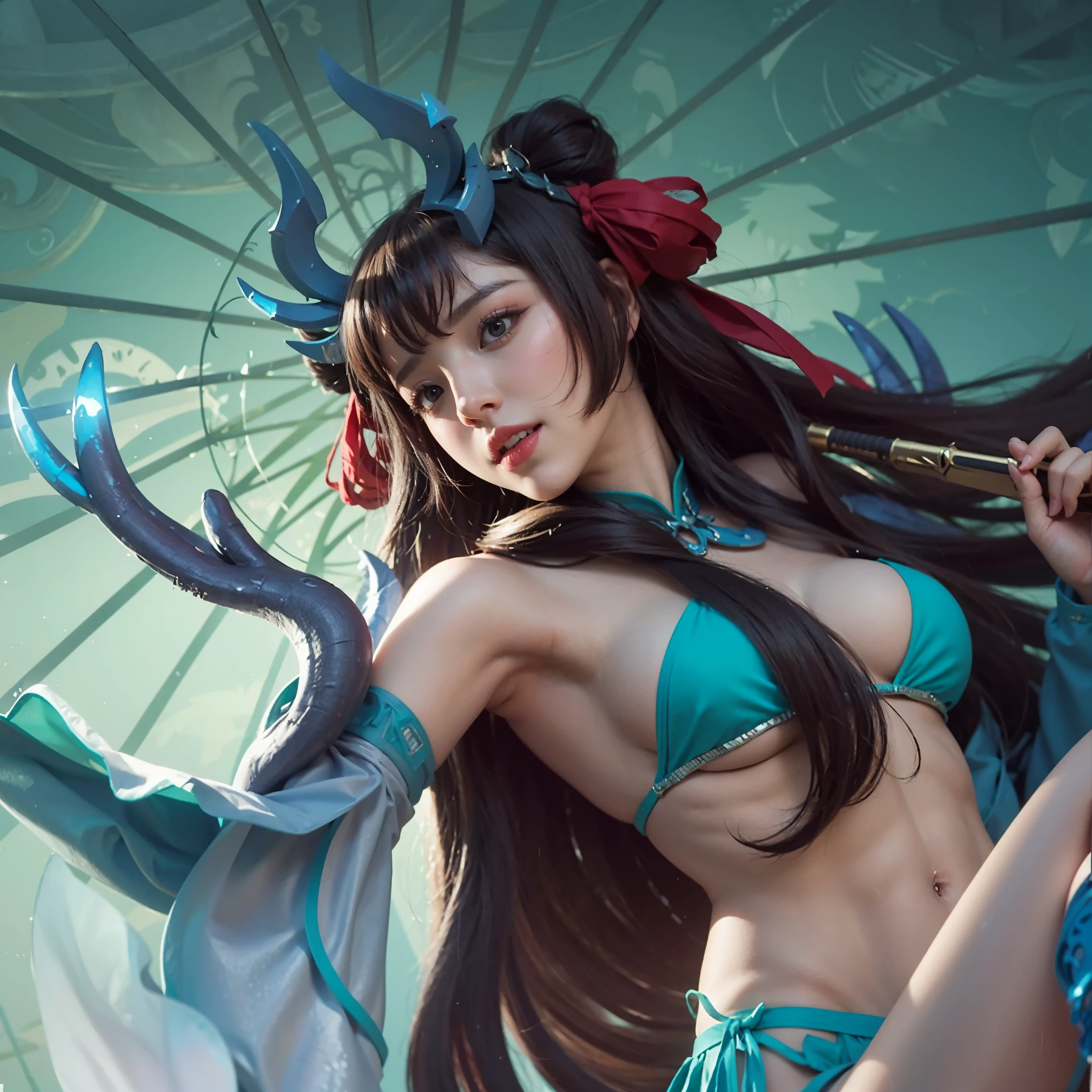 close up of a girl or woman (K-Pop idol), detailed hair , big booobs ,  shadowbringers cinematic, 4 k detail fantasy, a beautiful fantasy empress, game cg, xianxia fantasy, xianxia hero, 2. 5 d cgi anime fantasy artwork, cinematic goddess close shot, ruan jia and artgerm, wow 4 k detail fantasy, hyper-detailed fantasy character, high definition, hyper- detailed,perfect, fantastic, detailed facial and body skin texture, detail vagina (pussy), detail eyes, detailed everything, hyper realistic.