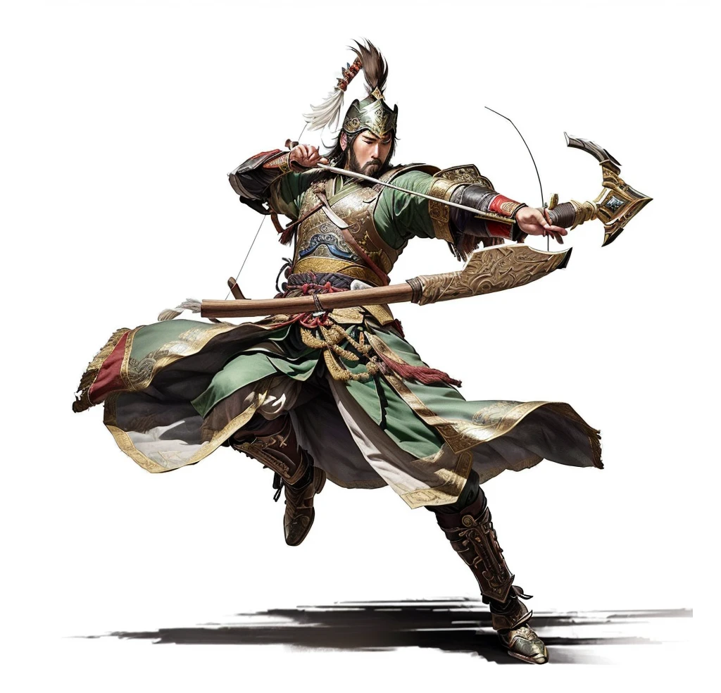Dressed in clothing、Close-up of a man holding a bow and arrow, guan yu, zhao yun, Dynasty Warriors, chinese warrior, Inspired by Lee Jae Wan, inspired by Fan Kuan, wangliang, Inspired by Shen Zhou, lei jin, Inspired by Zhang Sengyao, feng shu, Inspired by Huang Shen, Sorry for my, qiu fang