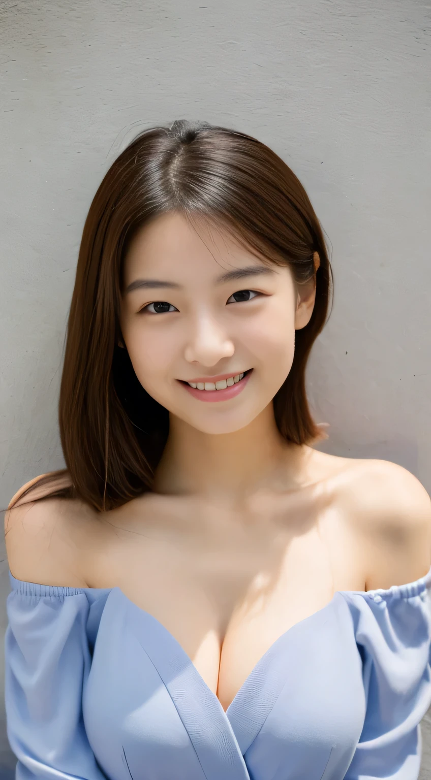 masterpiece,best quality,(Japanese girl),((Beautiful girl)),cleavage,(off shoulder:1.2),(perfect body beauty:1.2),(shy smile),From slightly above