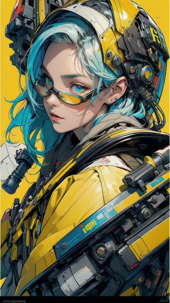 (((masterpiece, highest quality))),(((solo:1.2))),(((1girl:1.2))),32k wallpaper, very detailed, poster, vintage science fiction,(((((geometric cinematic movie poster))))), ((bauhaus)),(shape),(((abstract))),(mid century modern),movie poster,(((((portfolio))))),(((((Close-up))))),(((((bust up))))),((((more various angle)))),((((highlight)))),((((heterochromia)))),(((complete. detailed face))),((((Extremely talented)))),(((((most complecated futristic machine))))),(Colorful color scheme),(((detailed unlimited mechanic complete goggle))),(((Absolutely DAISYyellow background)))