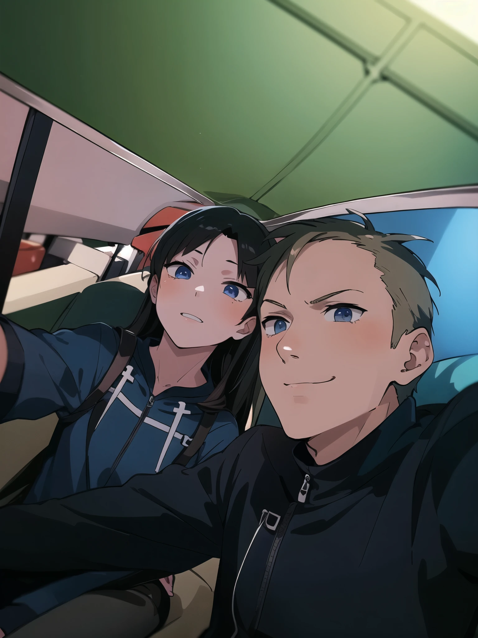 Anime boy and girl male cool beautiful cute skin white two selfie
