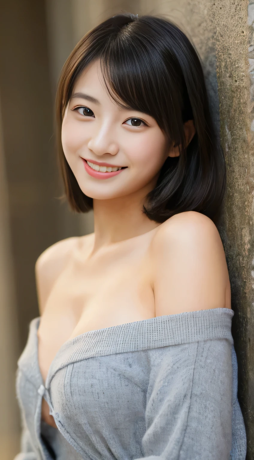 masterpiece,best quality,(Japanese girl),((Beautiful girl)),cleavage,(off shoulder:1.2),(perfect body beauty:1.2),(shy smile),