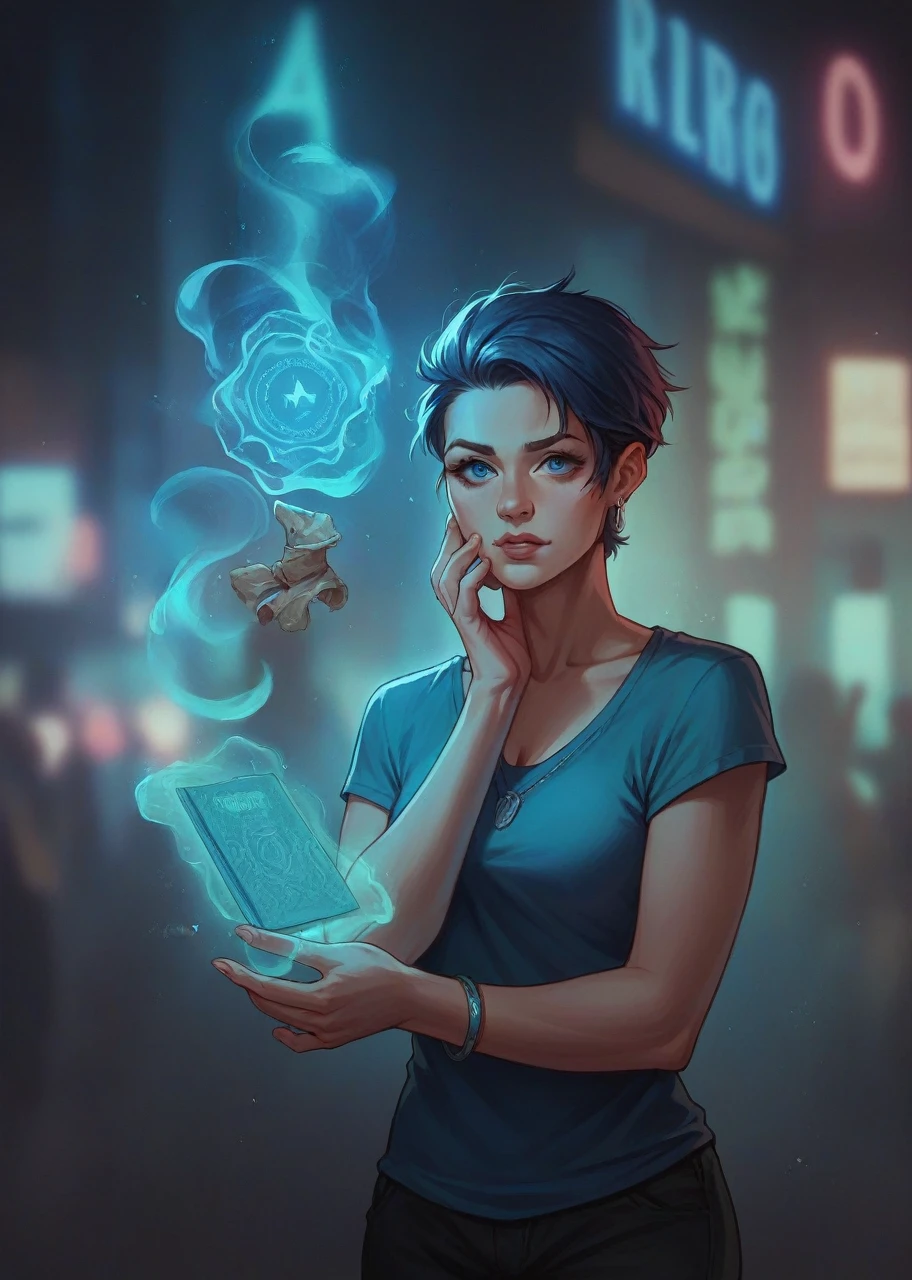 reality background, magic, neon blue