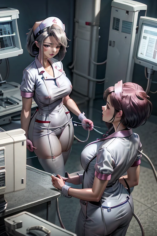 nurse uniform,hospital, latex nurse suit,nurses,busty,elbow gloves,labcoat,grey hair woman,red eyes , gigantic ,medical instruments,asian nurse,two nurses,speculum,examination room,oversize ,big ass ,strap on, lay on table ,legs spreaded,giving birth,gyno chair , dentist,Milf,latex,pink uniform,oversize breasts
