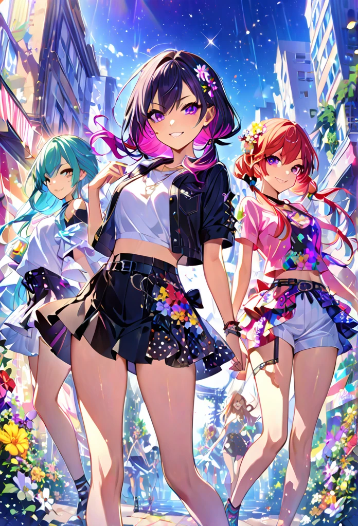 More Top Quality More masterpieces More resolution More masterpieces More beautiful and colorful hair More beautiful and colorful eyes Low Twintails、More beautiful, fierce and colorful casual summer fierce outfits, beautiful and fierce skirtore intense and beautiful flower punk、Particles of light that sparkle more beautifully and intensely、Beautiful girls with more beautiful, intense and vivid gradient effects, The best smile、More beautiful, fierce and cute girl models
