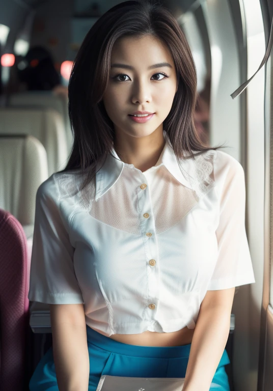 (masterpiece:1.3), (Highest quality:1.3), 8k, 超High resolution, 複雑なdetailedな, 非常にdetailedな, detailedな背景, Depth of written boundary, 超High resolution, RAW Photos, Sharp focus, perspective, (8k, Highest quality, masterpiece: 1.2), (Realistic, Realistic: 1.5), Beautiful Japanese woman, 25 years old, (((Thin thighs))), detailed: (非常にdetailedな: 1.3), (((stewardess costume))), (High resolution: 1.1), (((Airplane Passenger Passenger Passenger))), ((From below:1.45)), ahegao, ((Perfect beauty)), ((See-through lace underwear)), (((Camel Toe))), (((Hairstyle is a chignon))), ((((Leg spread)))), Watery eyes, (((Hair is up))), Wet tongue、Slim and beautiful legs、