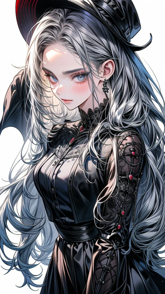 One Beautiful girl、unique long hairstyle 、ash grey hair color , blue eyes、small face、anime makeup、"A girl with a cute and androgynous face"、white skin、cute eyes、Very thin eyebrows、tall、stylish black luxury fashion、stylish outfits 、、19 years old、British girl、Has a languid look、anger、Lower the corners of your mouth with no expression on your face、Photographed from the side diagonally、model photoshoot、masterpiece、highest quality、high resolution、luxurious 、glaring expression、korean makeup 、Cool photos、blurred black filter, black suit , arms tattoos、Various poses、rich , handsome girl, an expression of despair, lifeless eyes , cruch