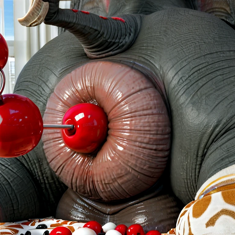 (((solo))), ((((((feral elephant, elephant tail, raised tail, close up, spreading legs)))))), (((((huge puffy, butt focus, bedroom, huge balls, hyper anus, anal beads))))), wide hips, legs wide spread, wide shot, close-up, Wide-Angle, masterpiece, high details, high quality, best quality, highres, HD,