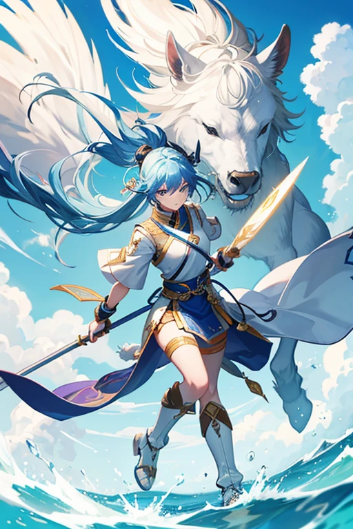 Wind-element male warrior。Plains。