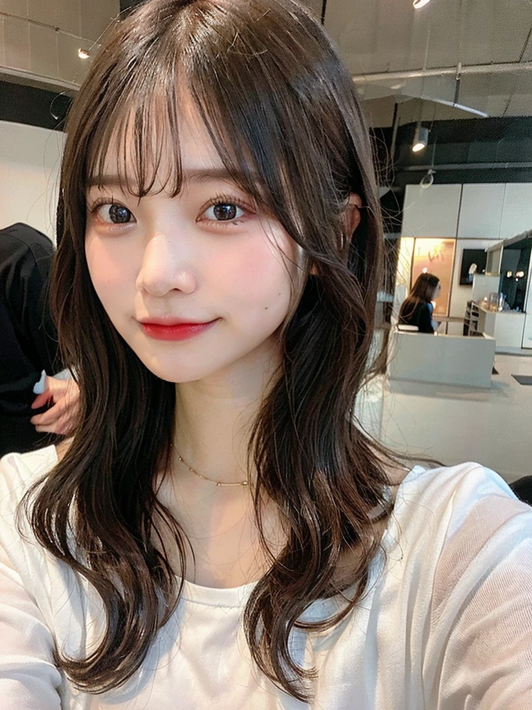 (masterpiece:1.3), (8k, Realistic, RAW Photos, Best image quality: 1.4), 20-year-old girl、(Random Hairstyles:1.2)、Highly detailed face、Attention to detail、double eyelid、Sharp focus:1.2、Beautiful woman:1.4、Light brown hair、Highest quality、masterpiece、Ultra-high resolution、(Realistic:1.4)、Highly detailed and professional lighting、Brown Knight、thin、smile、Long black hair、Deadly position、Beautiful Skin、Random Pause、Shiny Hair、Sculpture model pose、