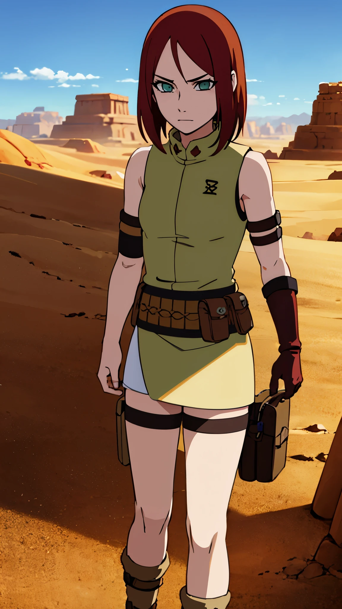  ,  , girl, red hair, light green eyes, sand power , In the desert Gaara daughter