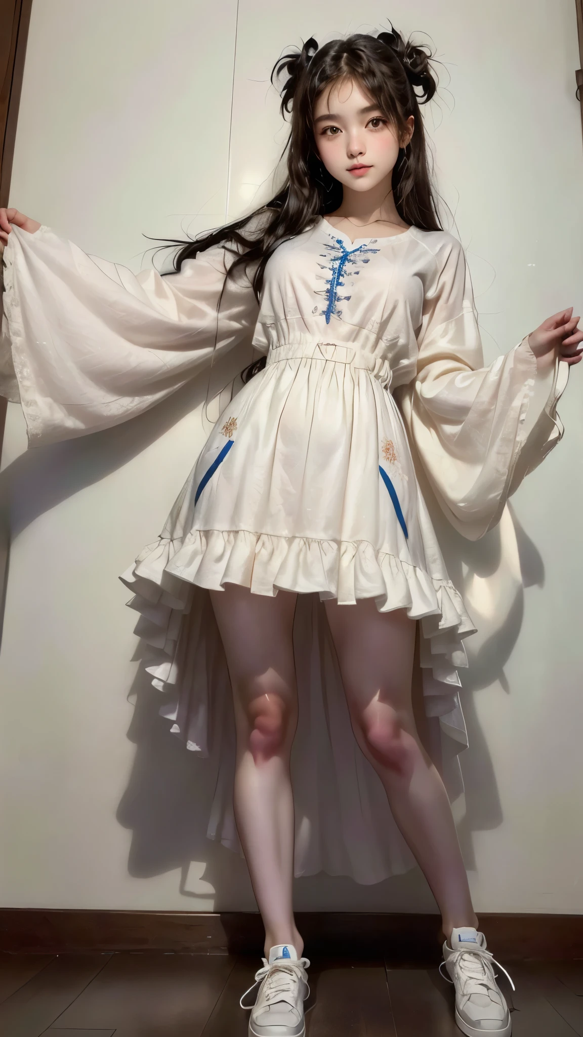 a close up of a young girl in a branco vestir and sneakers, wearing a cute branco vestir, branco vestir, nico wearing a branco vestir, translucent vestir, branco puffy outfit, wearing branco vestir, pretty branco vestir, wearing a branco vestir, branco! vestir, cute vestir, short vestir, simple cream vestir, branco clothes, muito pálido, wearing along branco vestir,
Detailed eyes, detailed face, PERSEPHONE, pernas perfeitas, pernas perfeitas, pernas lisas, pernas lisas e perfeitas, pernas torneadas, coxas torneadas, pernas lisas, coxas lisas.