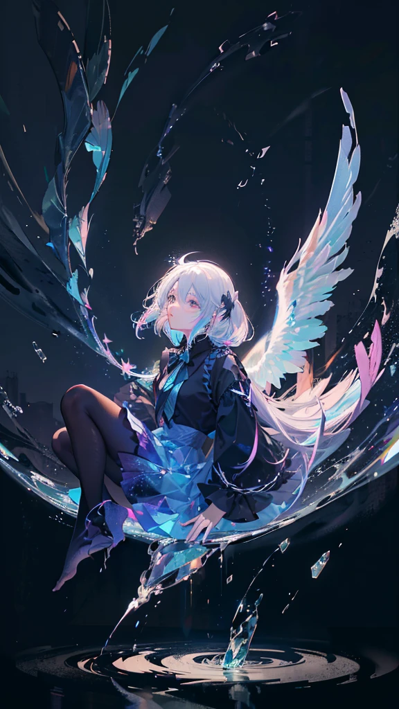 (Highest picture quality),(Master's work),(ultra-detailed),(Detailed eye description:1.0),(lens flare:1.0),(movie poster:1.0),(Tarot border:1.0),the portrait is centered,(close-up:1.0),(nagative space:0.8),(negative space:1.6),(solo),(floating colorful {wind|water magic|ink|crystals|ice|fire|flame|lightning|web|rocks|sand|particles|sparkles|blood}:1.0),(many colorful {soap bubbles|clouds|thorns|spikes|vines|currents|spirals|halos|wings|tatoos|cubes|octahedron}:1.0),(floating {red|green|blue|aqua|purple|yellow|black|white|grey|pink|orange|lime} {ribbons|feathers|particles|blades|droplets|snowflakes|soft balls}:1.0),({crystal|ice|fire|flame|wind|water|earth|stone|space|musical|sonic|vortex} {magic|wings}:1.0), ({ray tracing,glowing|dappled sunlight,light rays,caustics|night,black theme|mysterious,eerie|easygoing,pastel}:1.2), ({colorful|iridescent|multicolored}:1.0),(beautiful detailed glow:1.0),