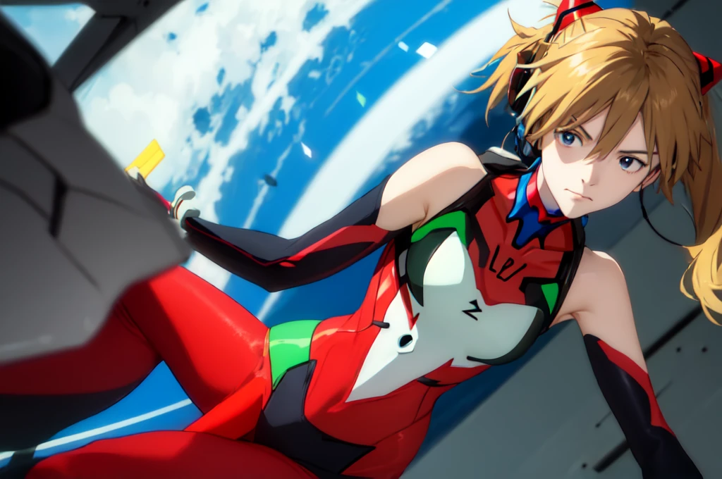 逼真of广角照片,Dynamic Angle,Extremely detailed, medium distance, 1 girl, ((穆内鲁·Asuka·langley, Interface Headphones, Red leggings:1.4, Blonde)),Her eyes shone like 梦幻般of stars,(发光of眼睛:1.233),(美丽而精致of眼睛:1.1),(poker face,Residence),(永恒of), , Watching_exist_Viewer, 白色of_background,梦幻般of, [[纤细of手指和手:0.55]::0.85],(Detail fingers), reconstrution_of_Neon Genesis Evangelion, hair_Decorations, 红色of_body suit, 独自of, closure_Mouth, neon_Genesis_Neon Genesis Evangelion, Zonglong_Asuka_langley, 简单of_background, cove红色of_clavicle, two_side_up, Plug set,