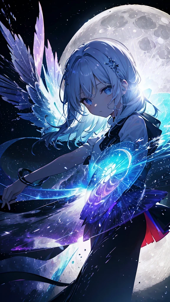 (Highest quality),(masterpiece),(Ultra-precision),,(Lens flare:1.0),(Movie Posters:1.0),(タロットカードof枠:1.0),(Close-up:1.0),(Negative Space:1.6); (Floating色とりどりof {Wind|waterofmagic|ink|crystallization|ice|fire|inflammation|lightning|蜘蛛of巣|rock|sand|particle|shine|Blood}:1.0),(多数of色とりどりな {Soap bubble|cloud|thorn|Sharp protrusions|Vine|flow|spiral|Halo|wing|Tattoo|cube|octahedron}:1.0),(Floating {red|green|green|Aqua|purple|yellow|black|white|grey|pink|orange|lime} of {ribbon|wing|particle|blade|water滴|雪ofcrystallization|Soft sphere}:1.0),({crystallization|ice|fire|inflammation|Wind|water|land|stone|universe|music|sound wave|Vortex} of {magic|wing}:1.0), ({Ray Tracing,shine|Sunlight filtering through the trees,light,Caustics|night,blackofテーマ|mysterious,Creepy|easygoing,pastel colour}:1.2), ({colorful|Rainbow colors|Multicolor}:1.0),(美しく詳細なshine:1.0)(The towering pillar in the center)((There is a large full moon in the background.:1.5))