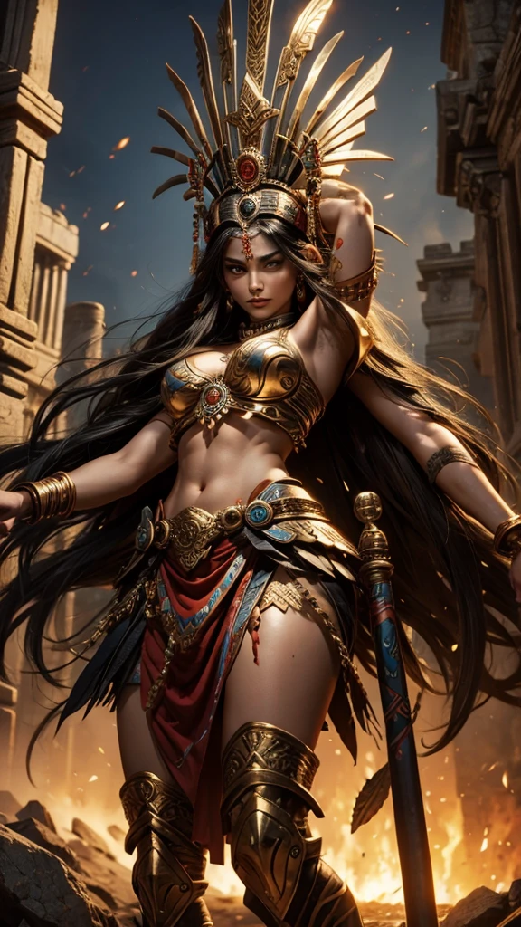 aztec goddess of war, very beautiful