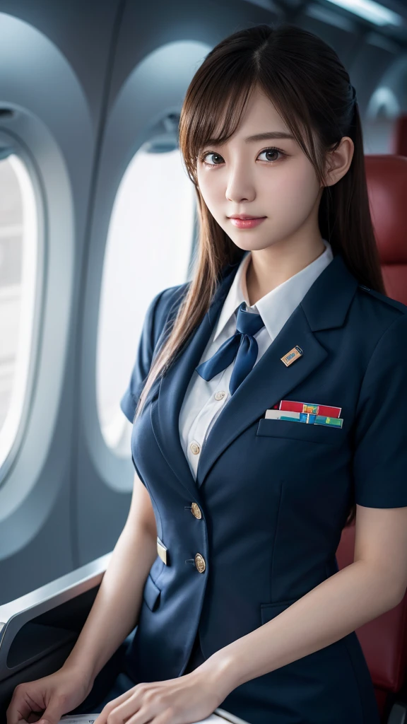 Super detailed, High resolution, Super detaileded, highest quality, wonderful, highest quality,Integrated 8K wallpaper, cinematic lighting, stewardess、20-year-old、Japanese